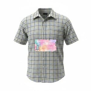 Roundtree & Yorke Casuals Mens 4X Plaid Short Sleeve Button Down Shirt Cotton